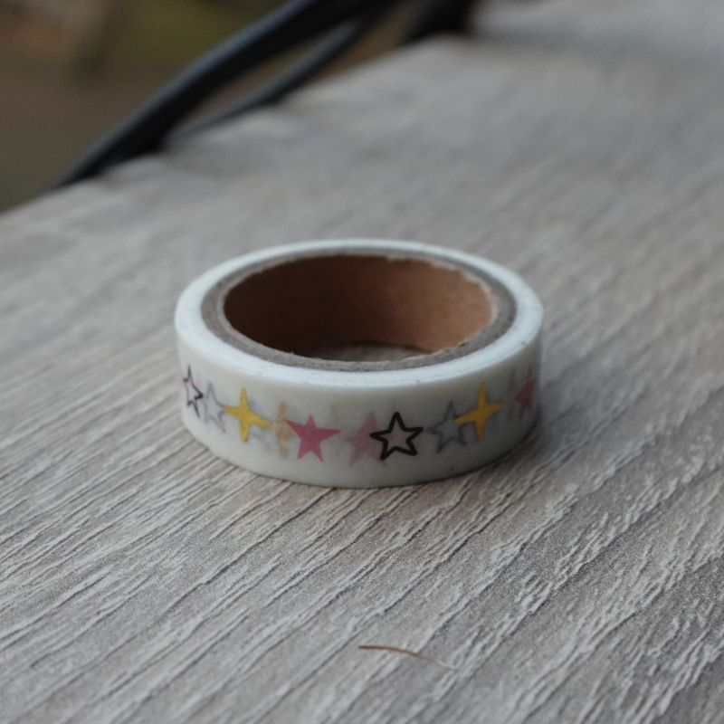 Witte washi tape met sterren