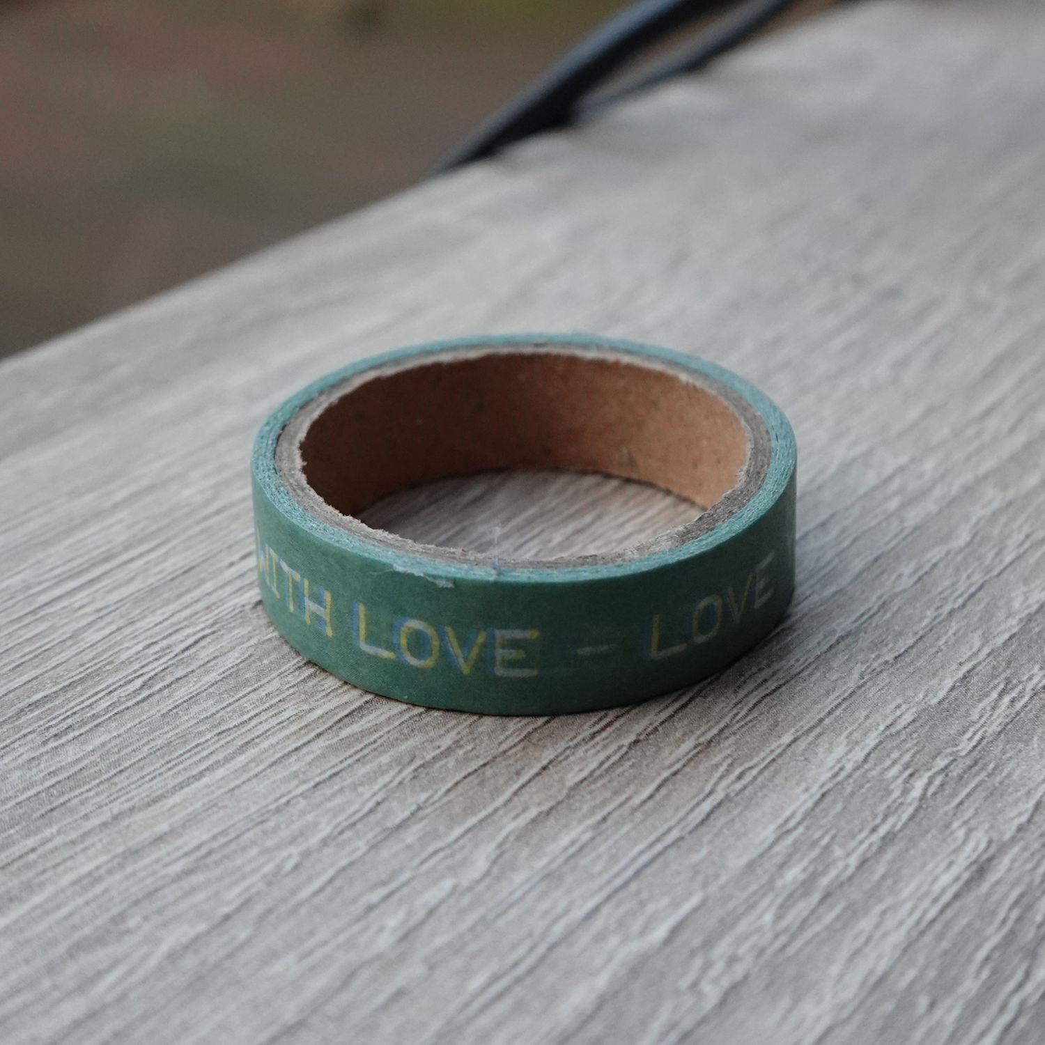 Groene washi tape met letters