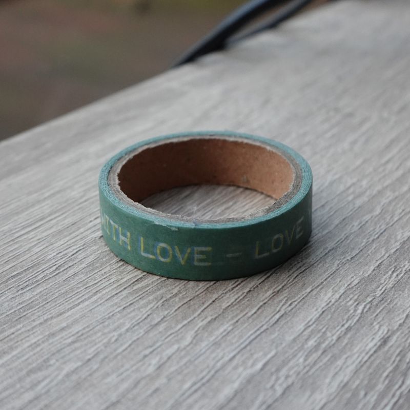 Groene washi tape met letters