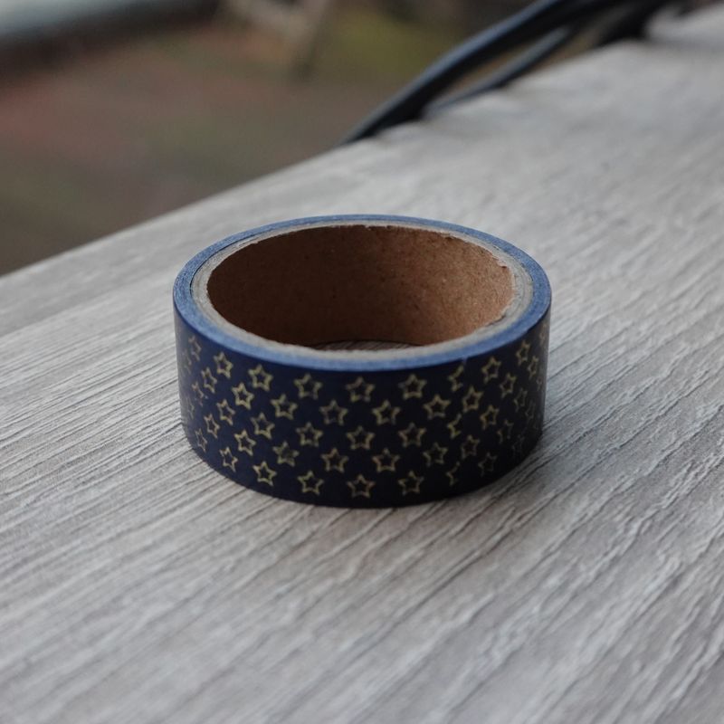 Donkerblauwe washi tape met sterren