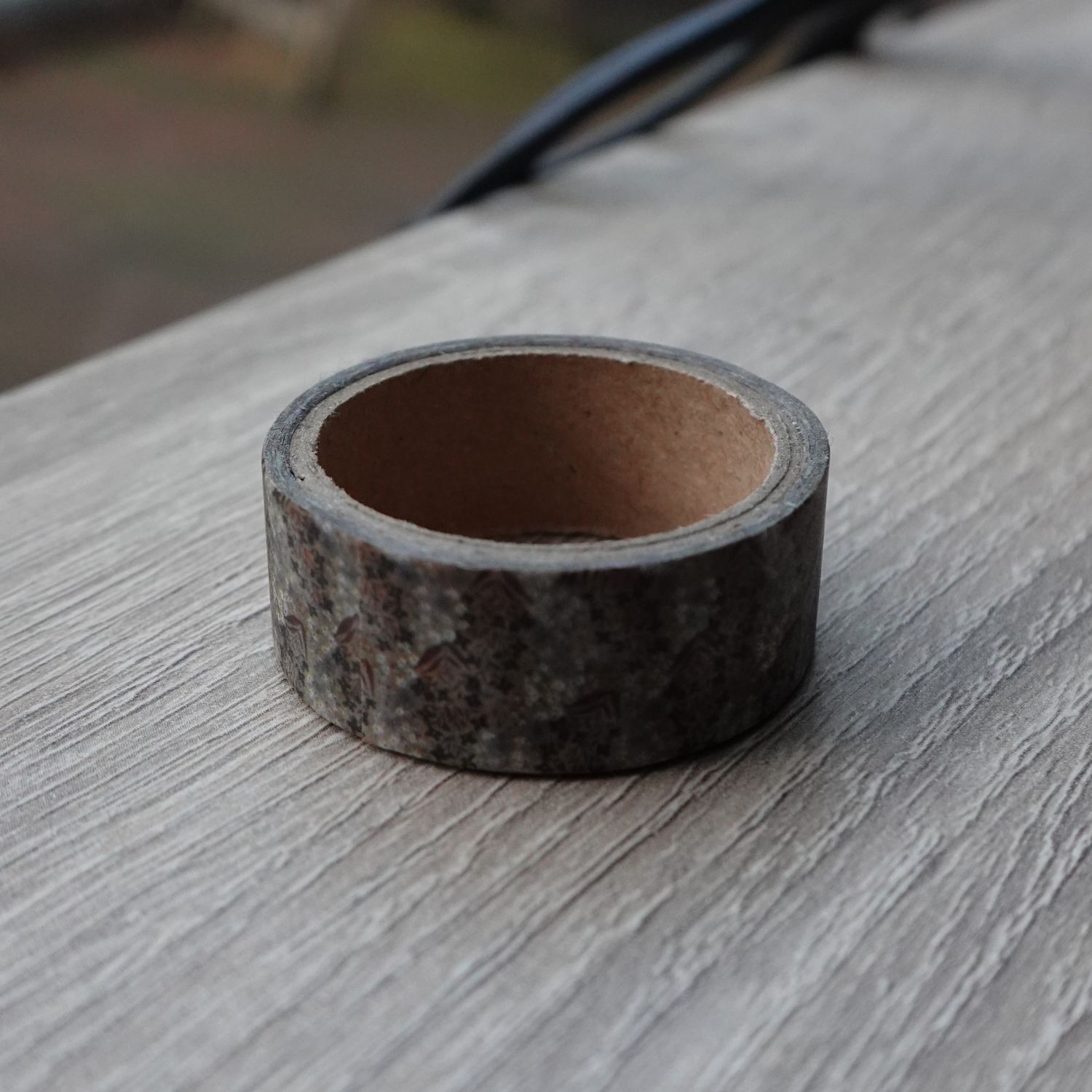 Bruine washi tape met bloemmotief