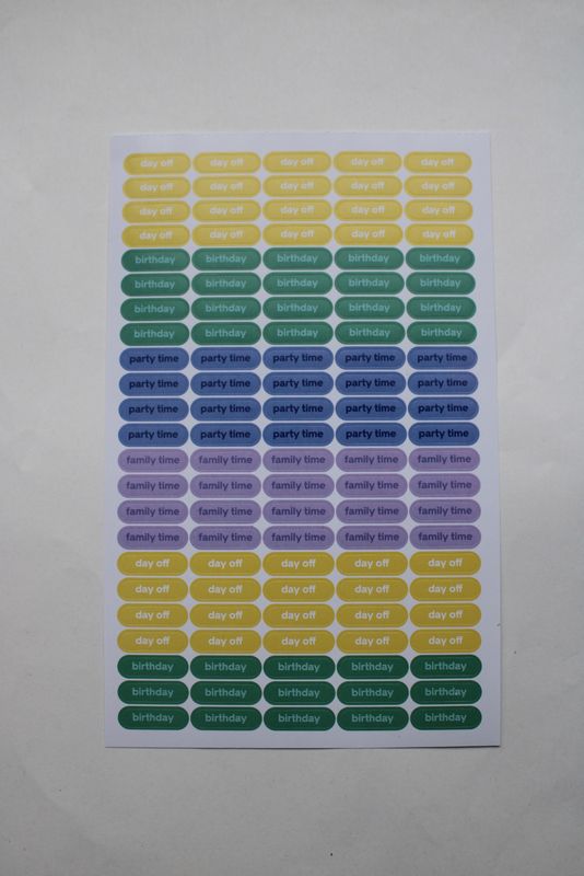 Sheet met planning stickers