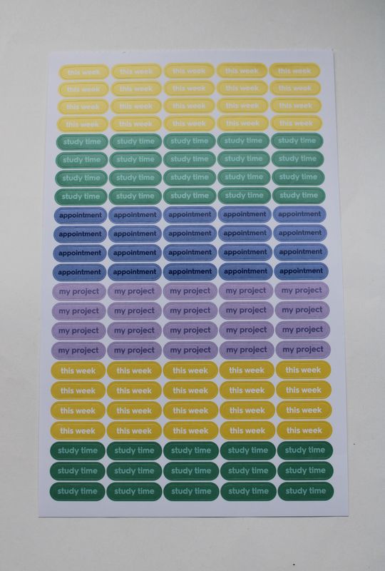 Sheet met planning stickers