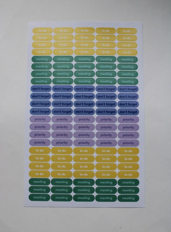 Sheet met planning stickers
