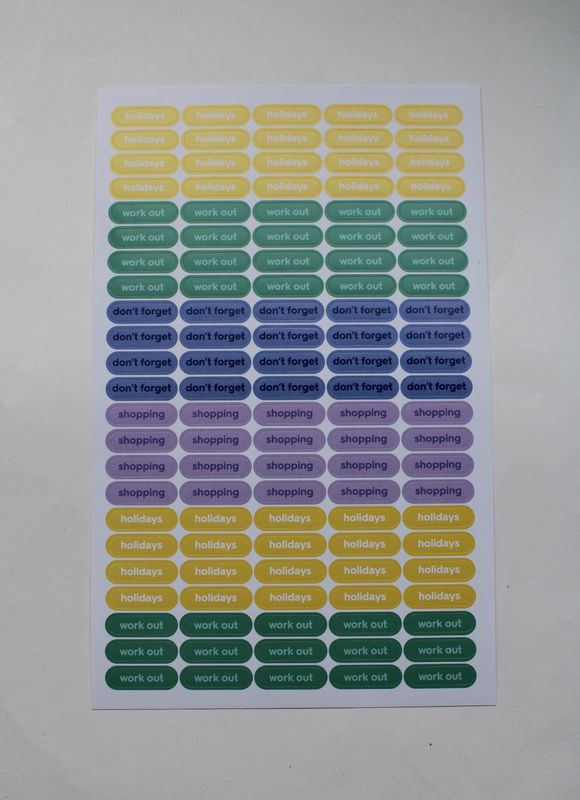 Sheet met planning stickers