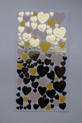 Stickersheet met gouden harten