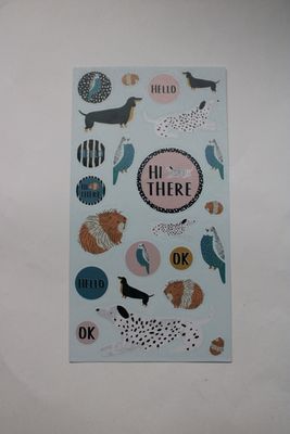 Lichtblauwe stickersheet met dieren