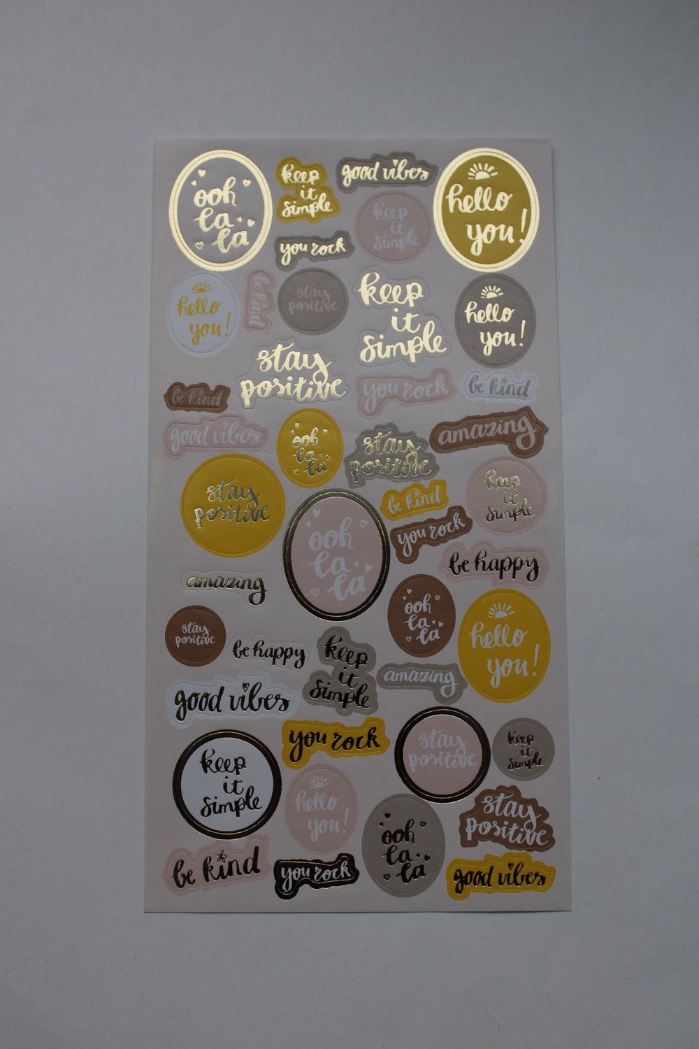 Stickersheet met inspirerende quotes