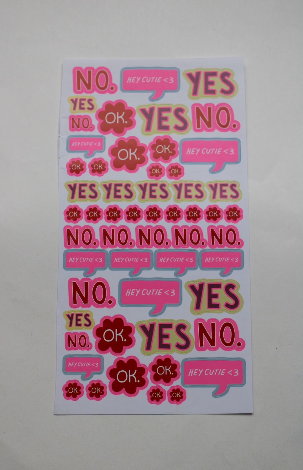 Stickersheet met tekstballonnen