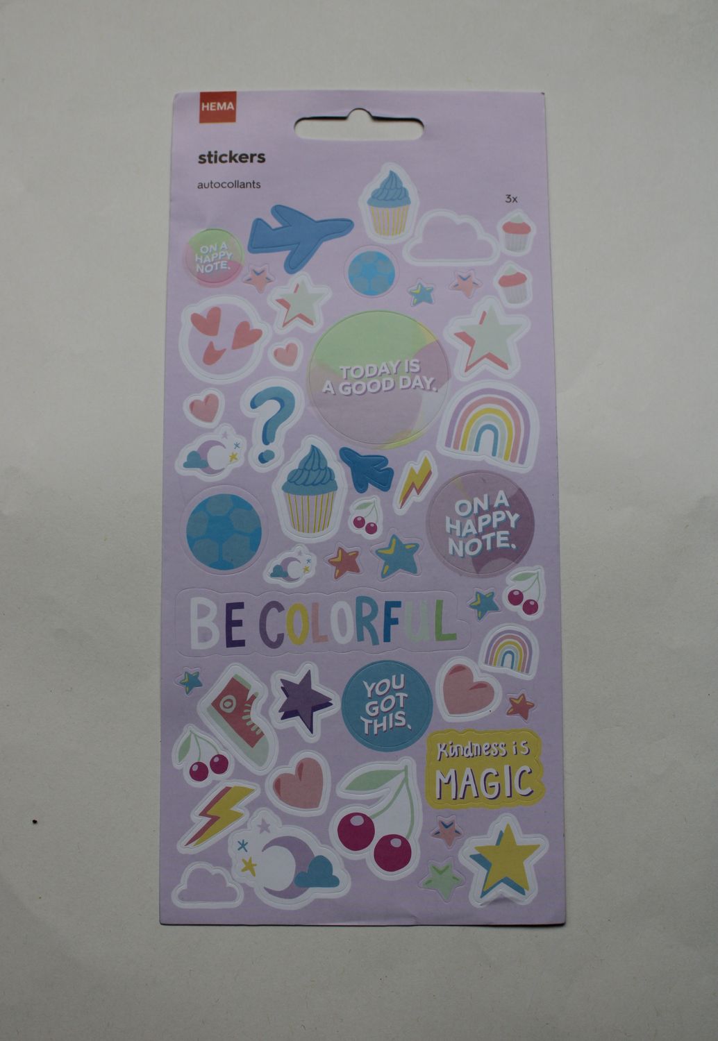 Sheet met diverse stickers