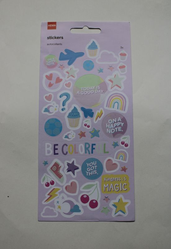 Sheet met diverse stickers