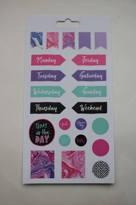 Sheet met diverse stickers