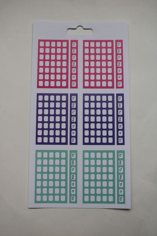 Sheet met kalender stickers