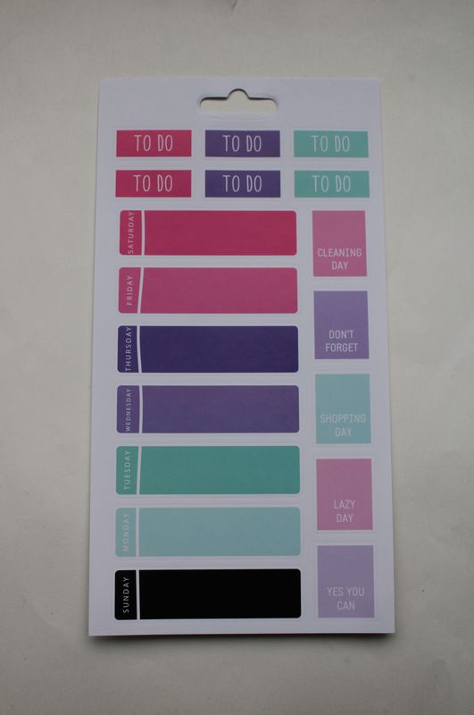 Sheet met planning stickers
