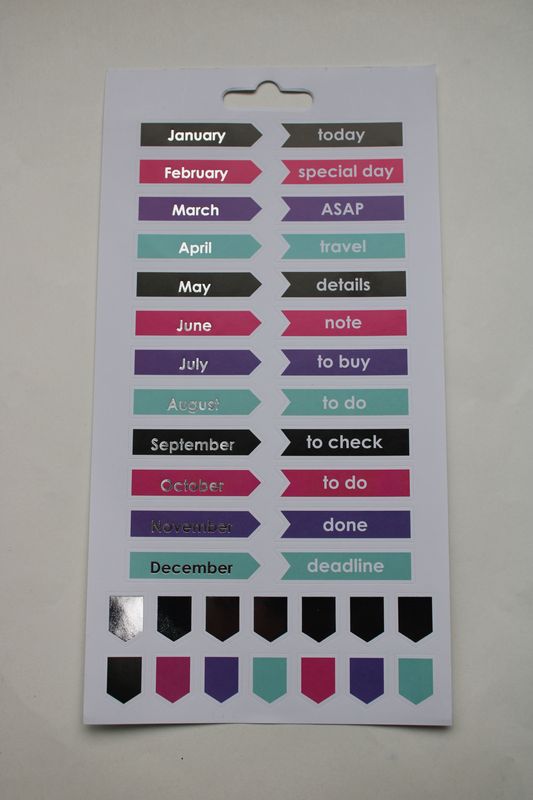 Sheet met planning stickers