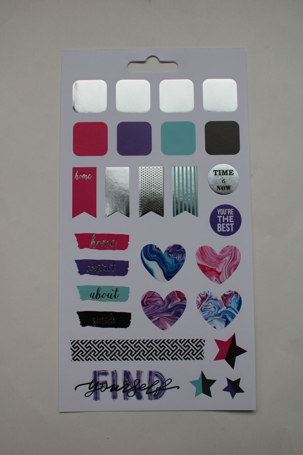 Sheet met diverse stickers