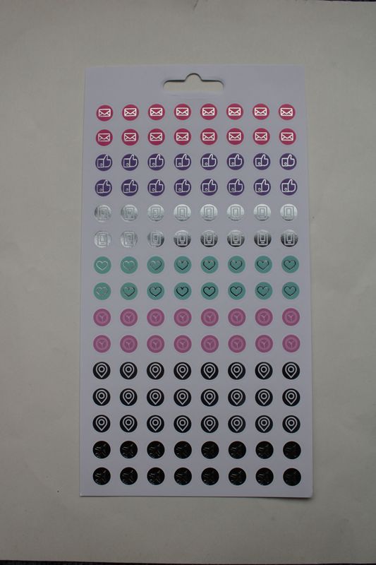 Sheet met kleine ronde stickers