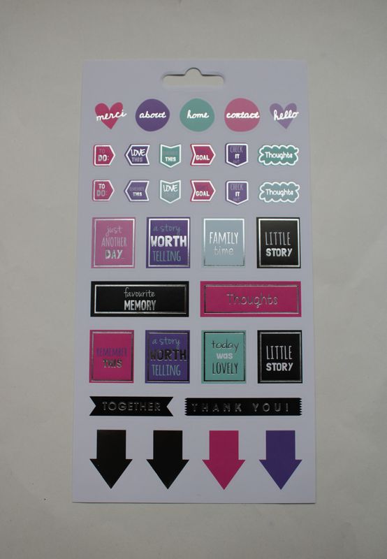 Sheet met diverse stickers