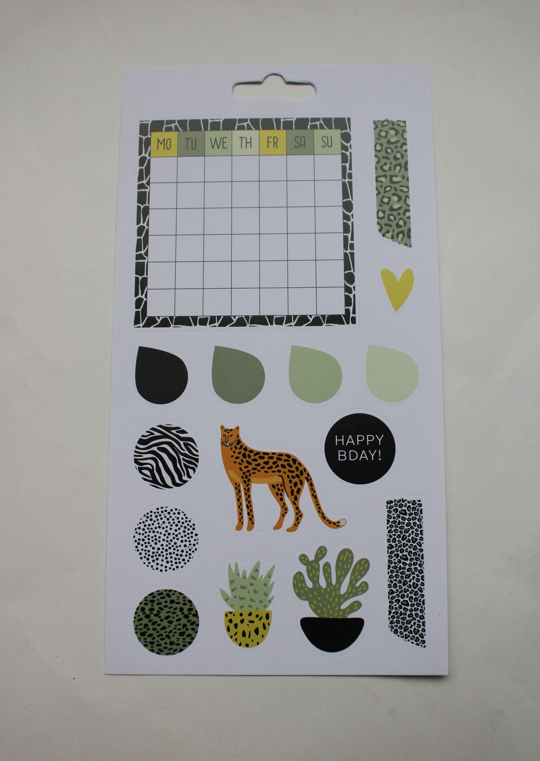 Sheet met diverse stickers