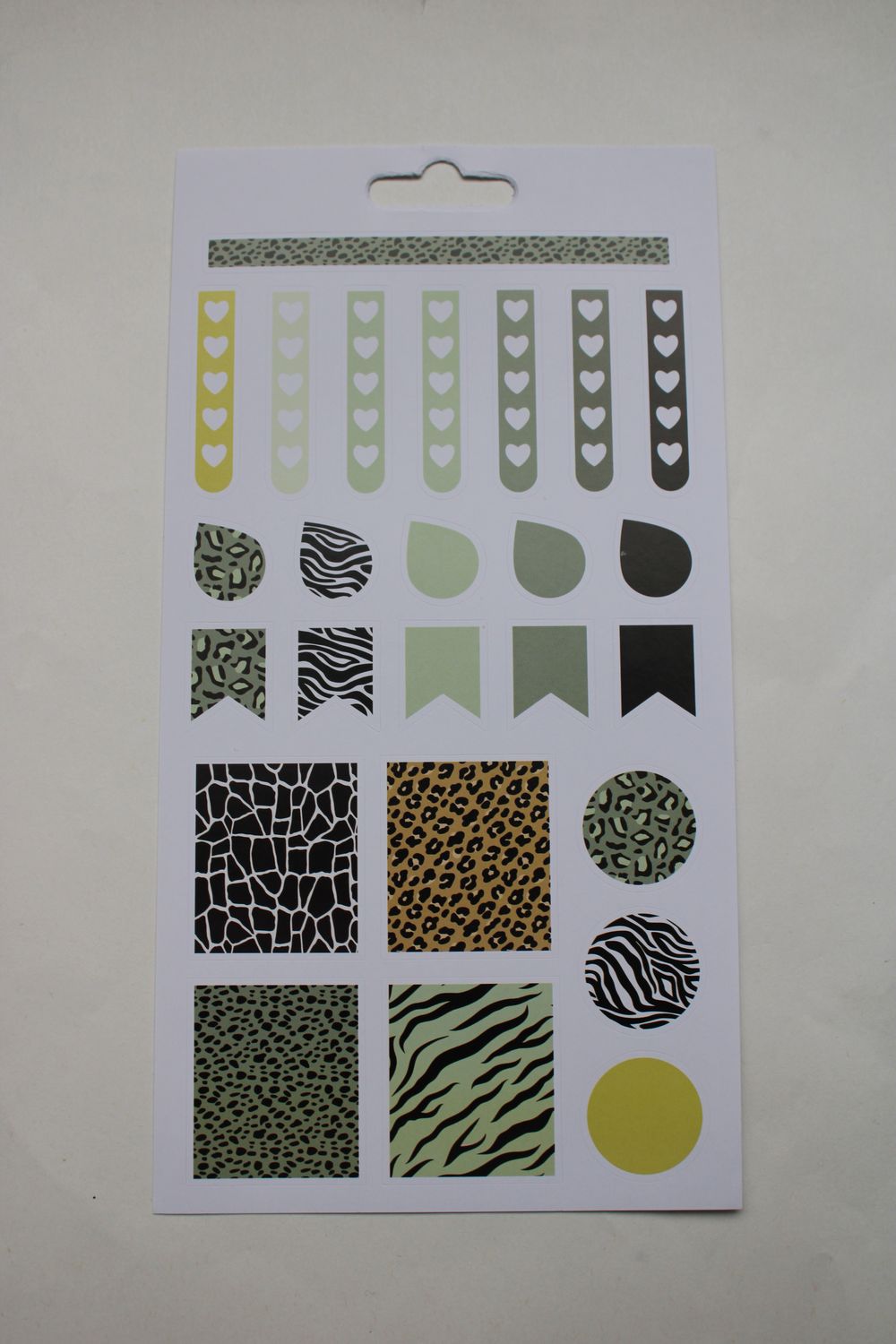 Sheet met diverse stickers