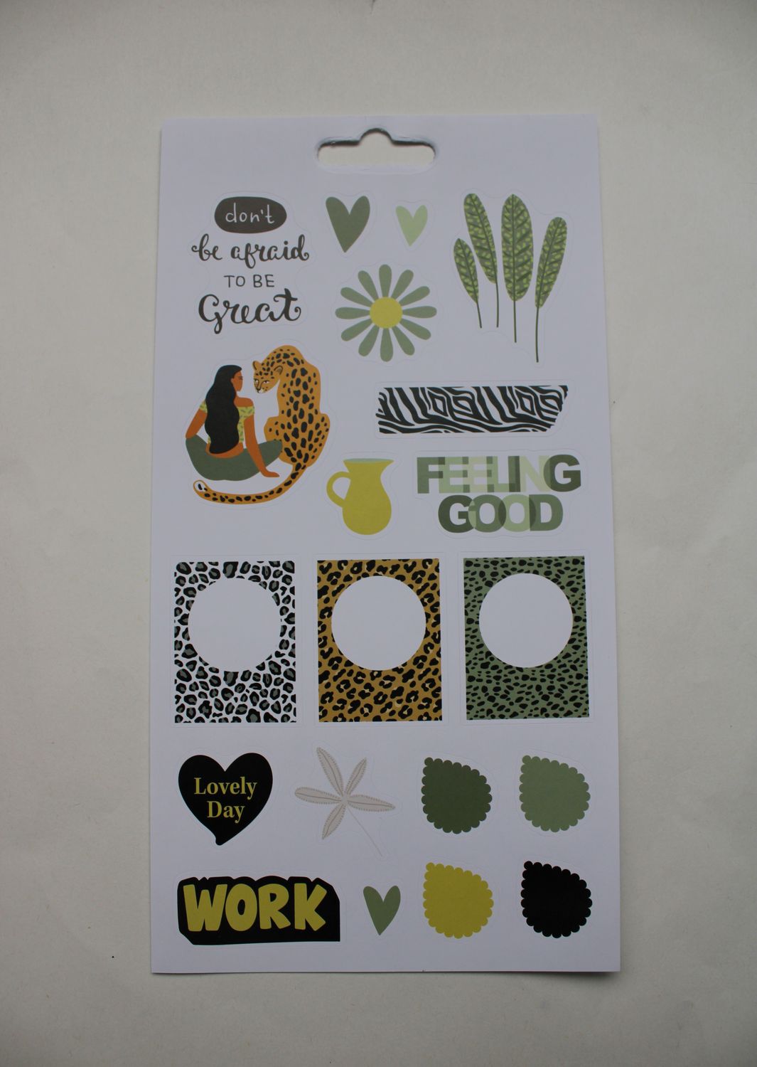 Sheet met diverse stickers