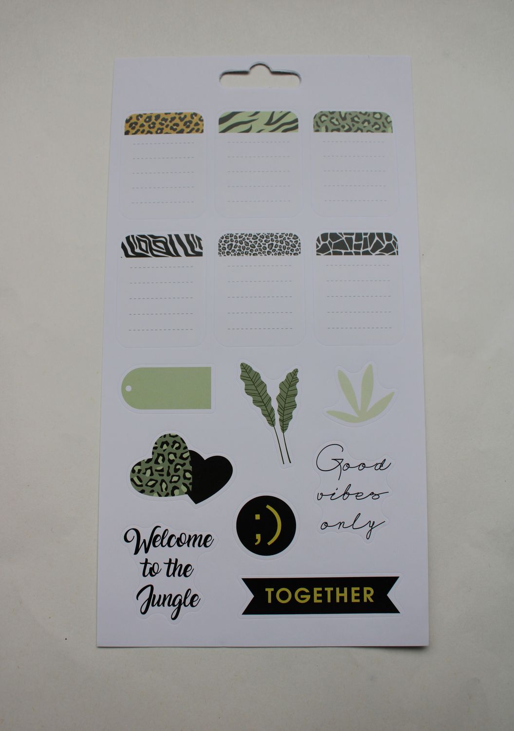 Sheet met diverse stickers