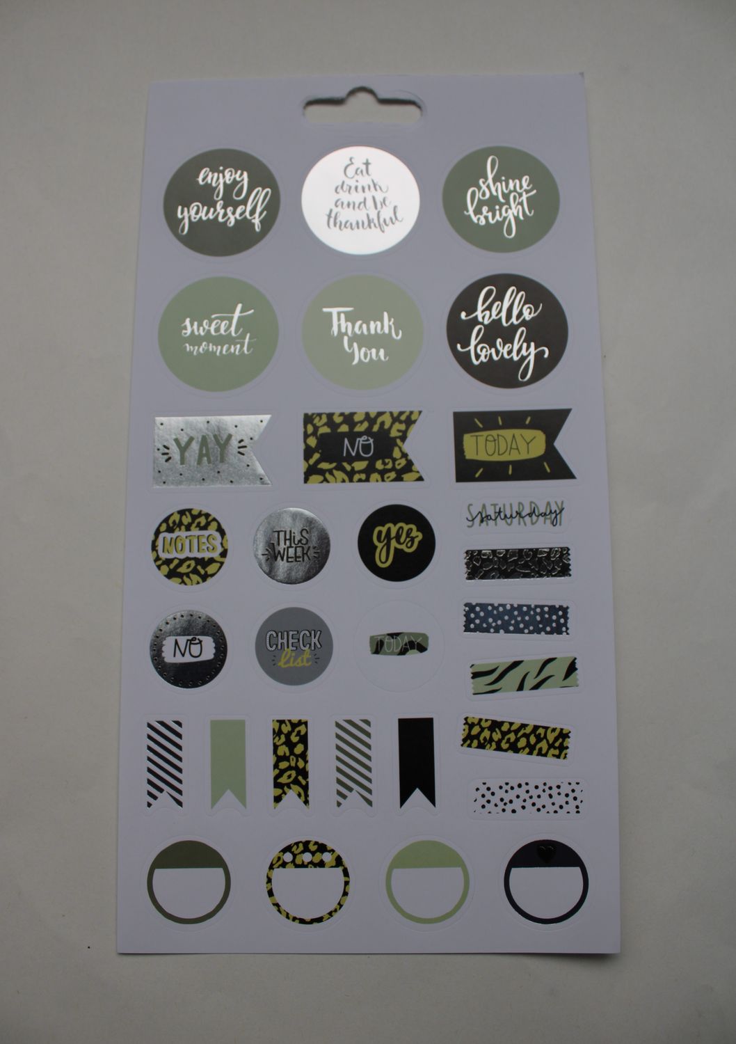 Sheet met diverse stickers