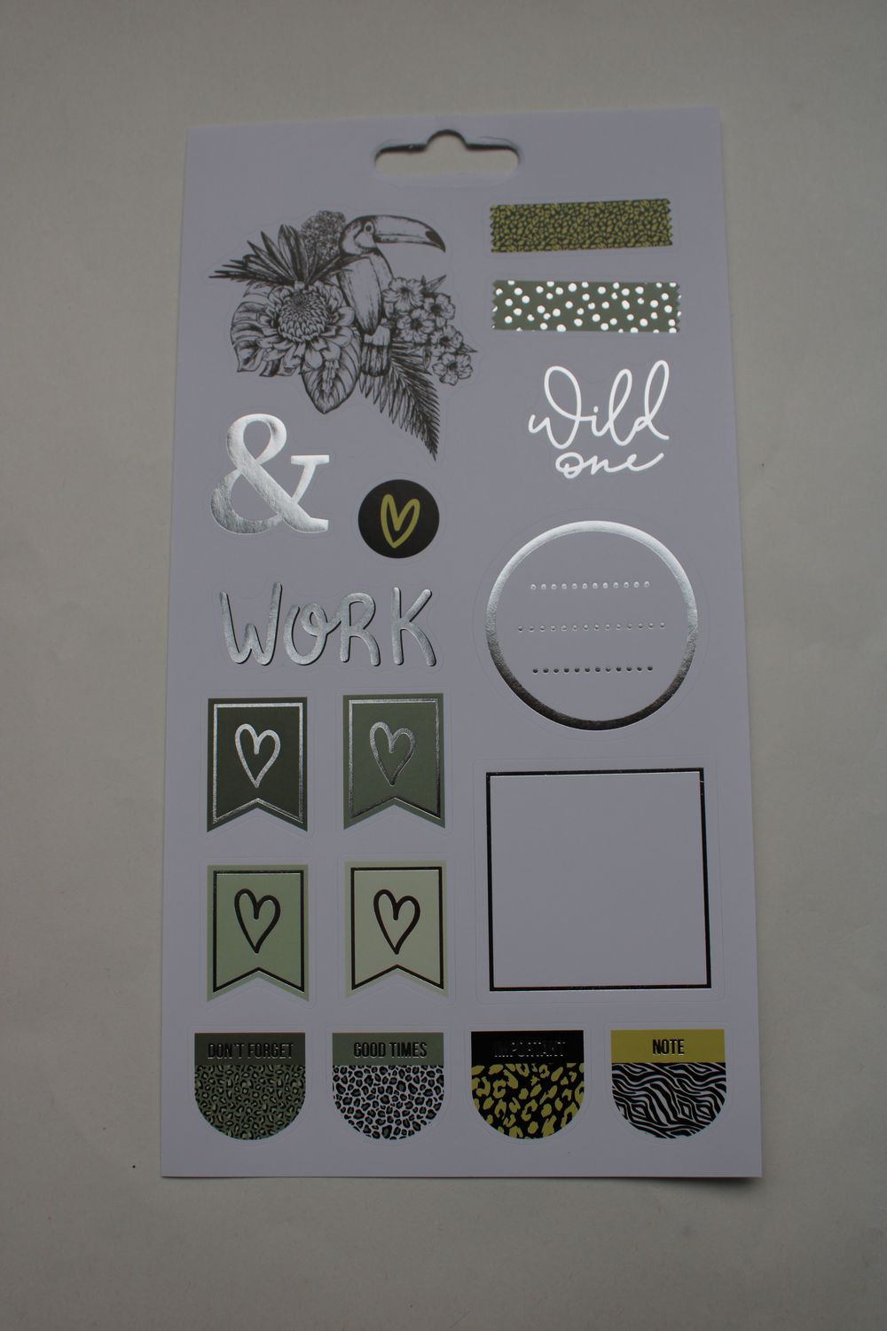 Sheet met diverse stickers