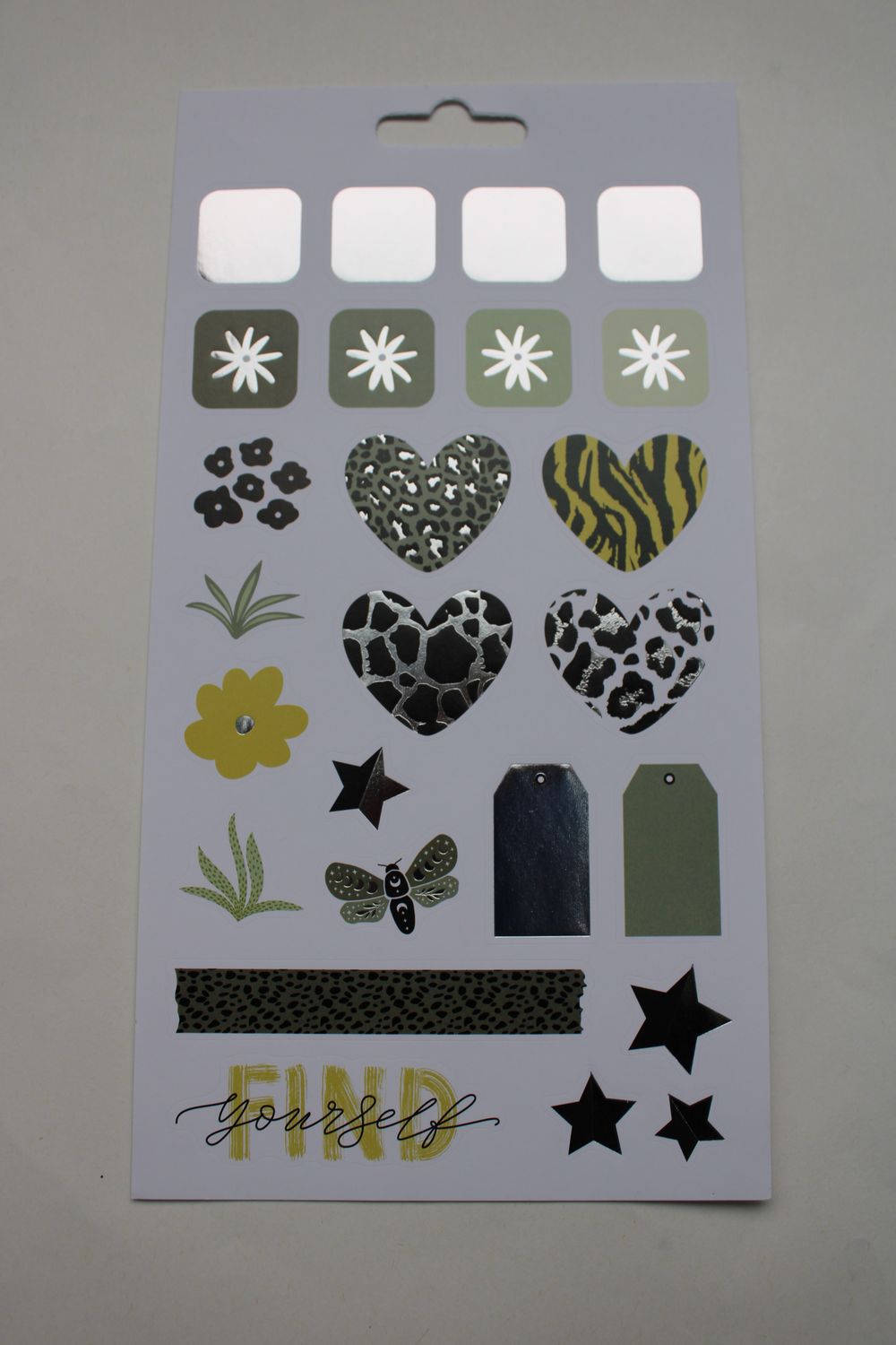 Sheet met diverse stickers