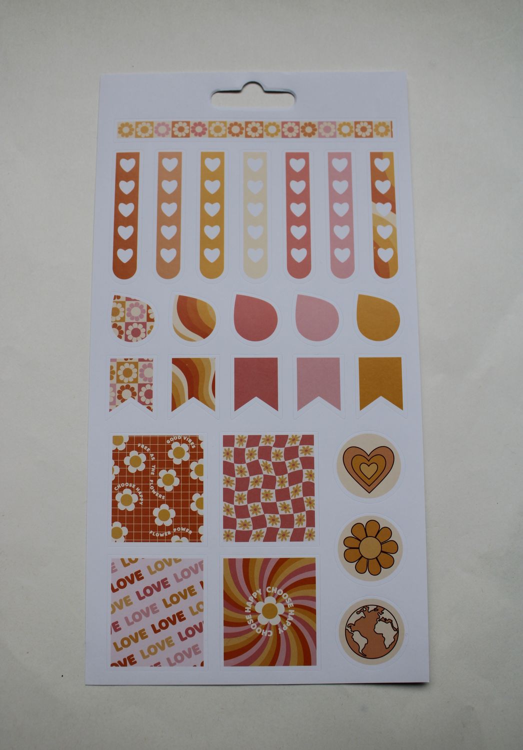 Sheet met diverse stickers