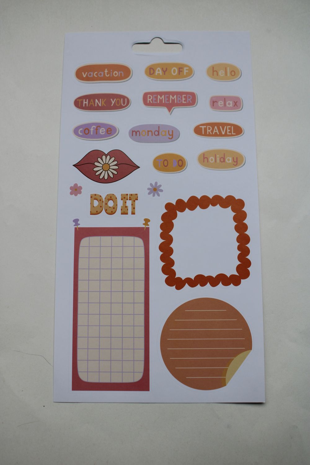 Sheet met diverse stickers