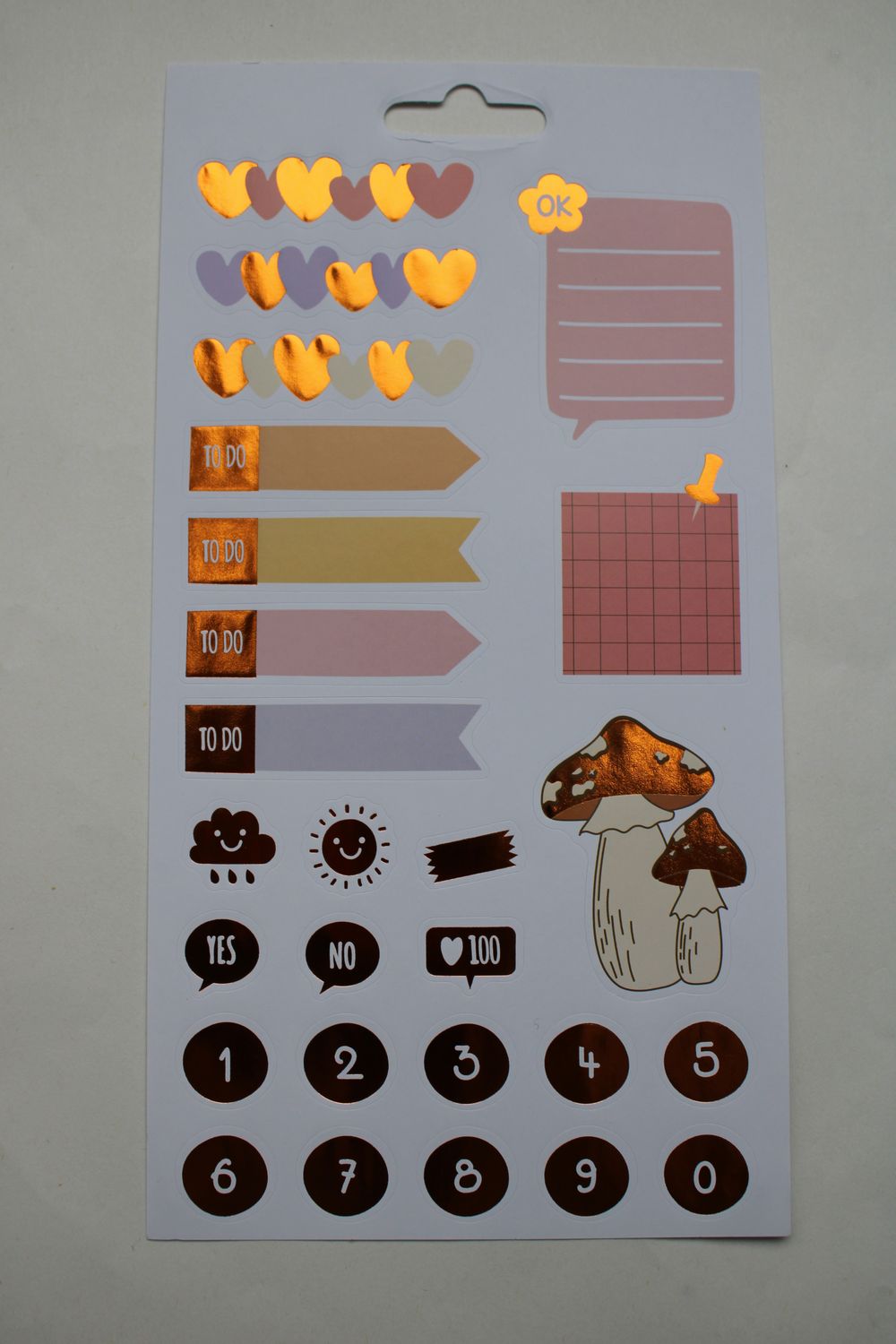 Sheet met diverse stickers