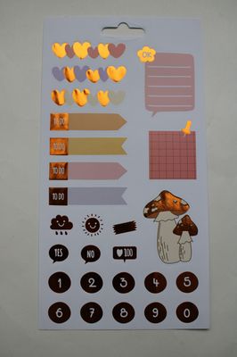 Sheet met diverse stickers