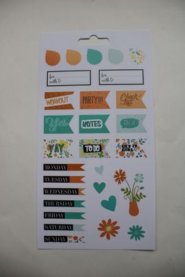 Sheet met diverse stickers