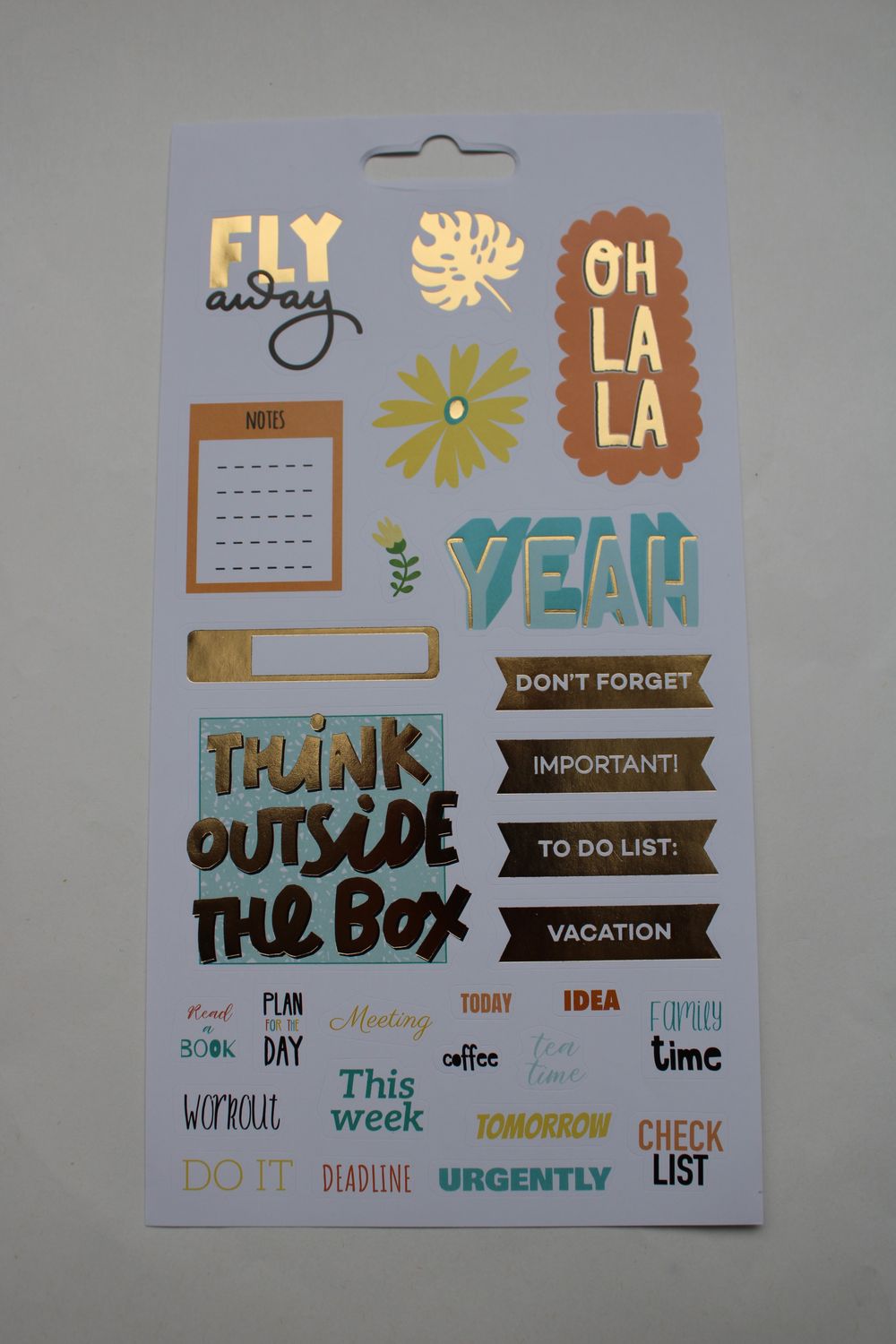 Sheet met diverse stickers