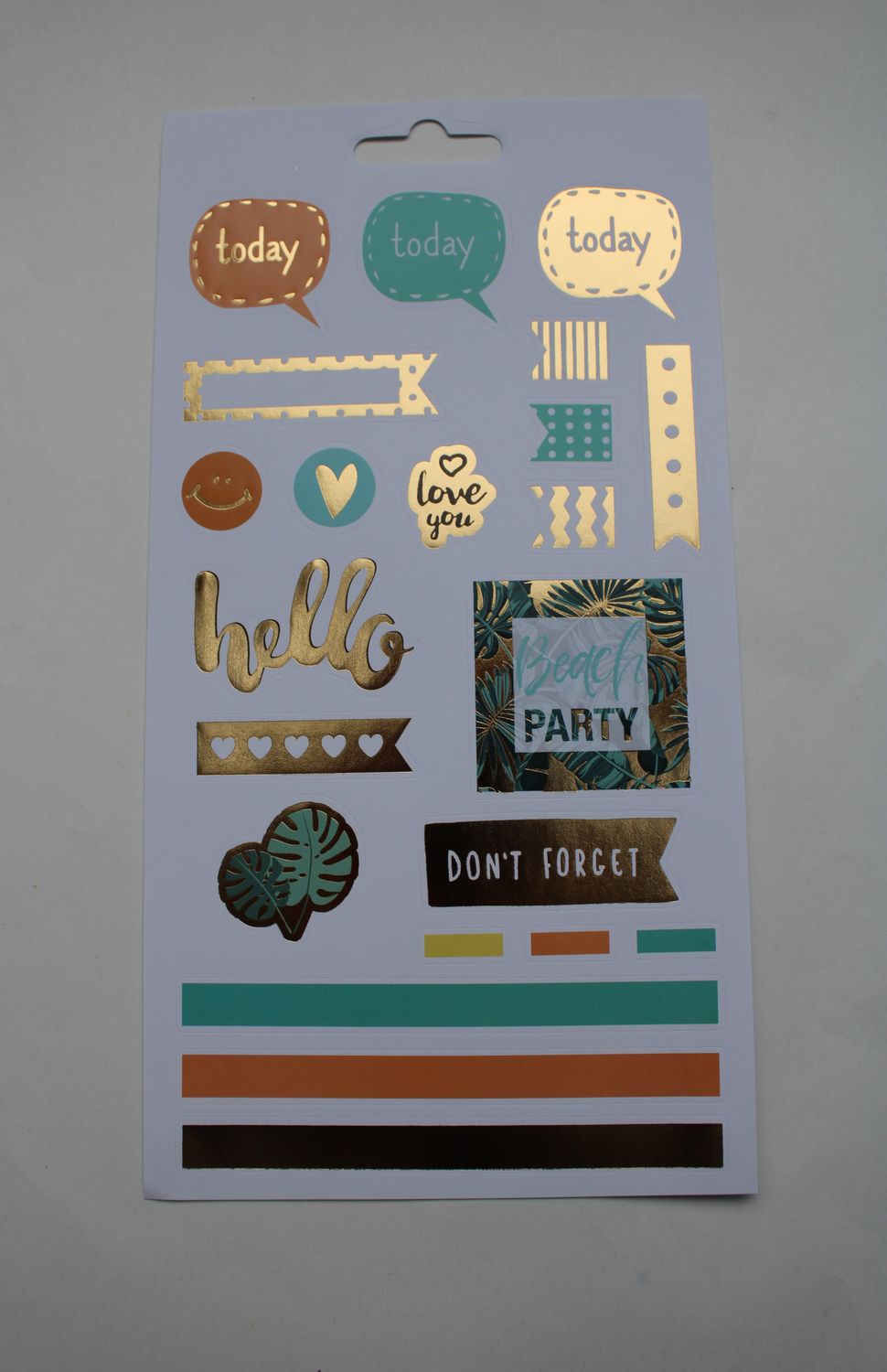 Sheet met diverse stickers
