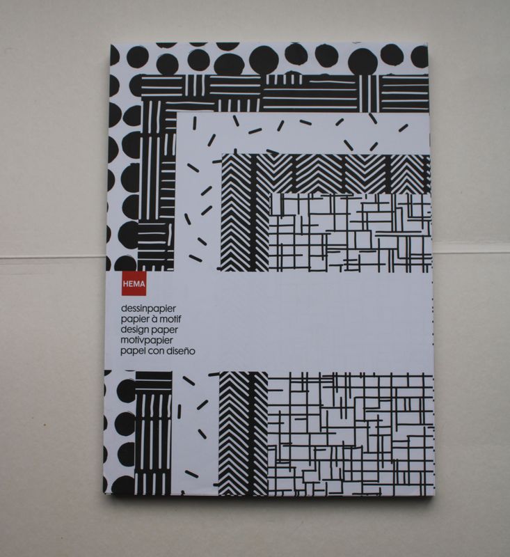 Papierblok met motief in zwart-wit