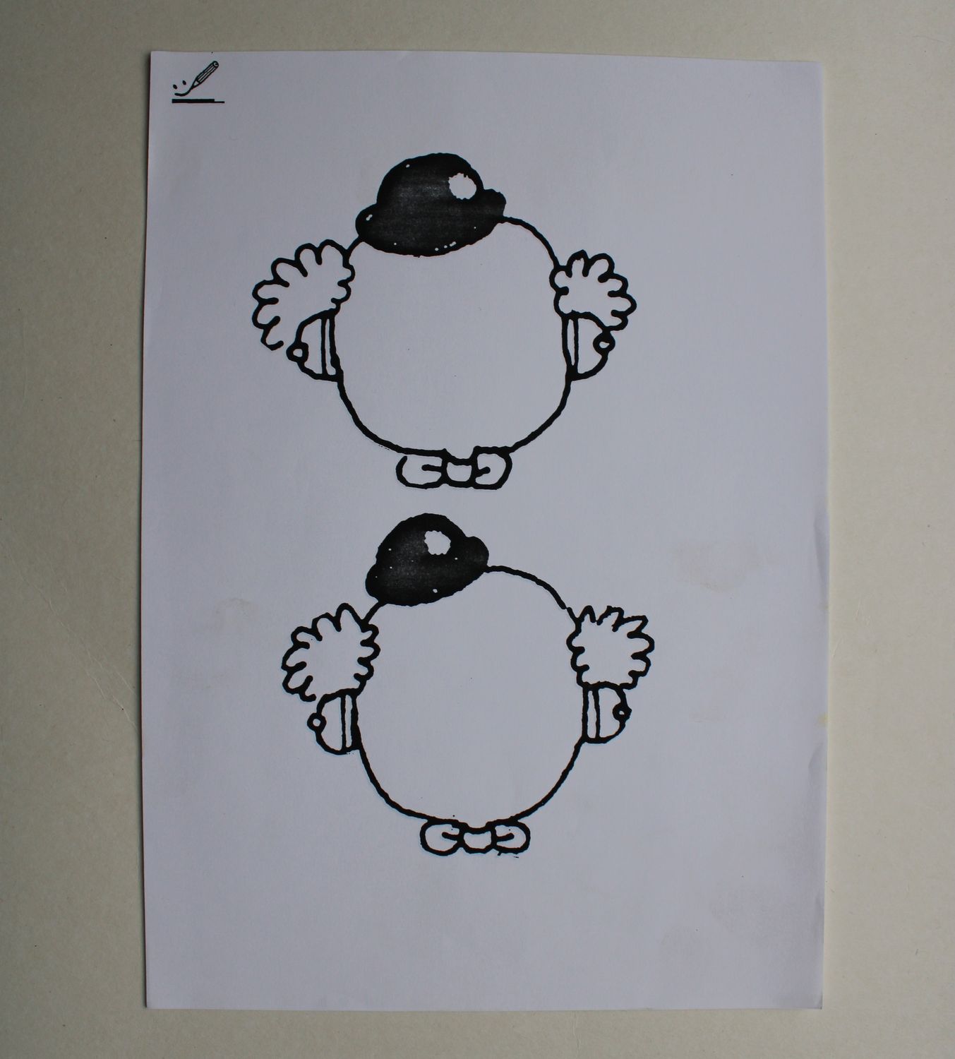 Kleurprent clown (5x)