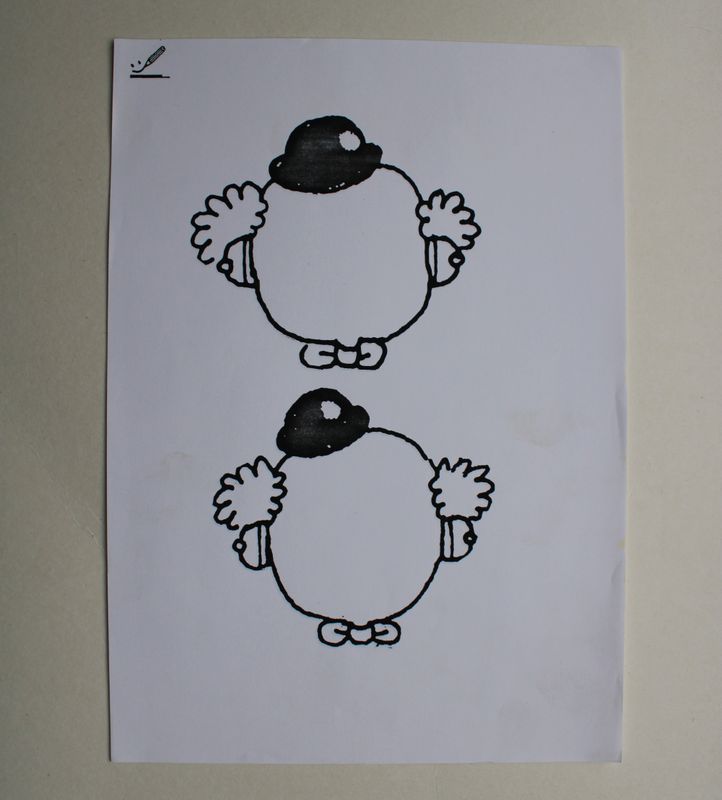 Kleurprent clown (5x)