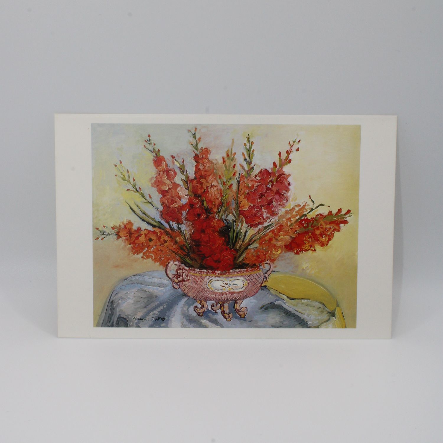 Kaartje met rode bloemen