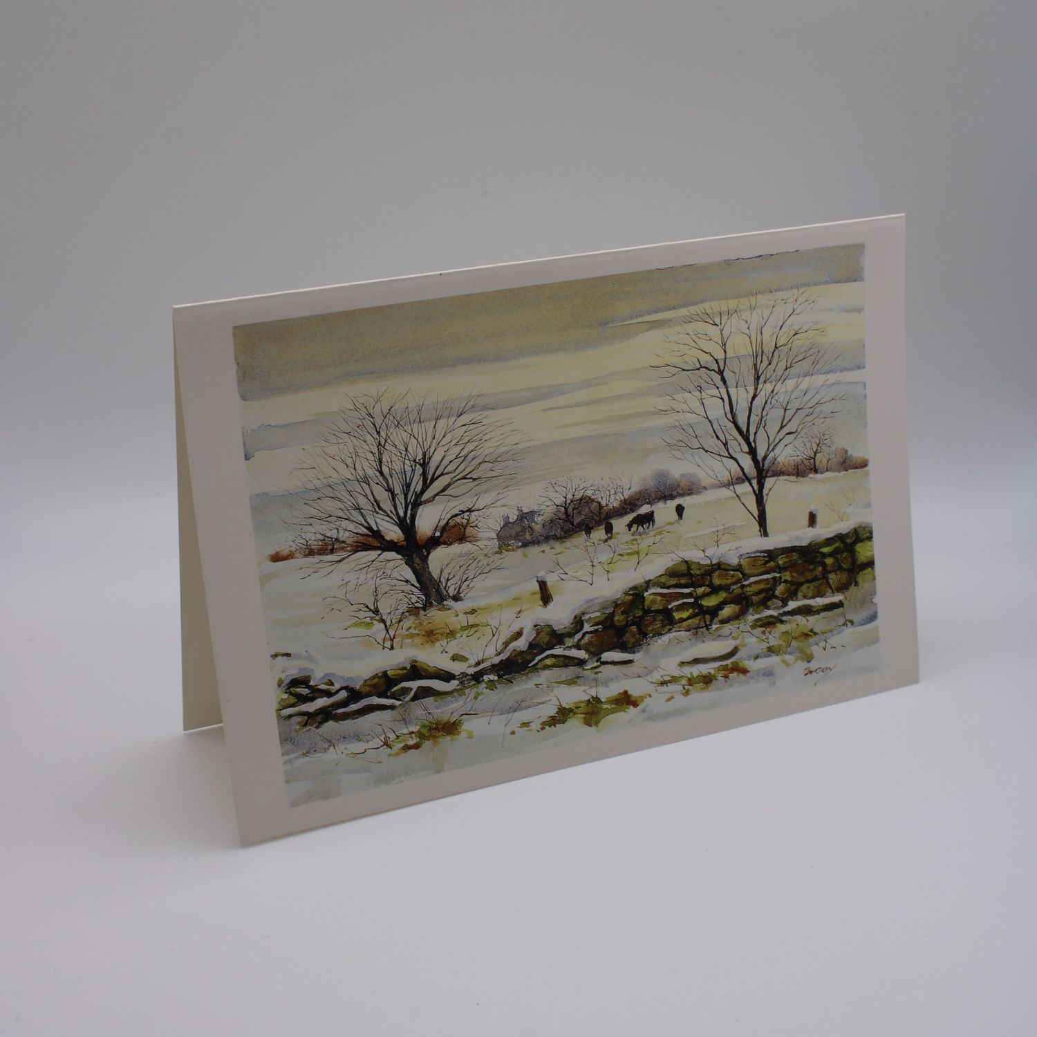 Kaartje met sneeuwlandschap