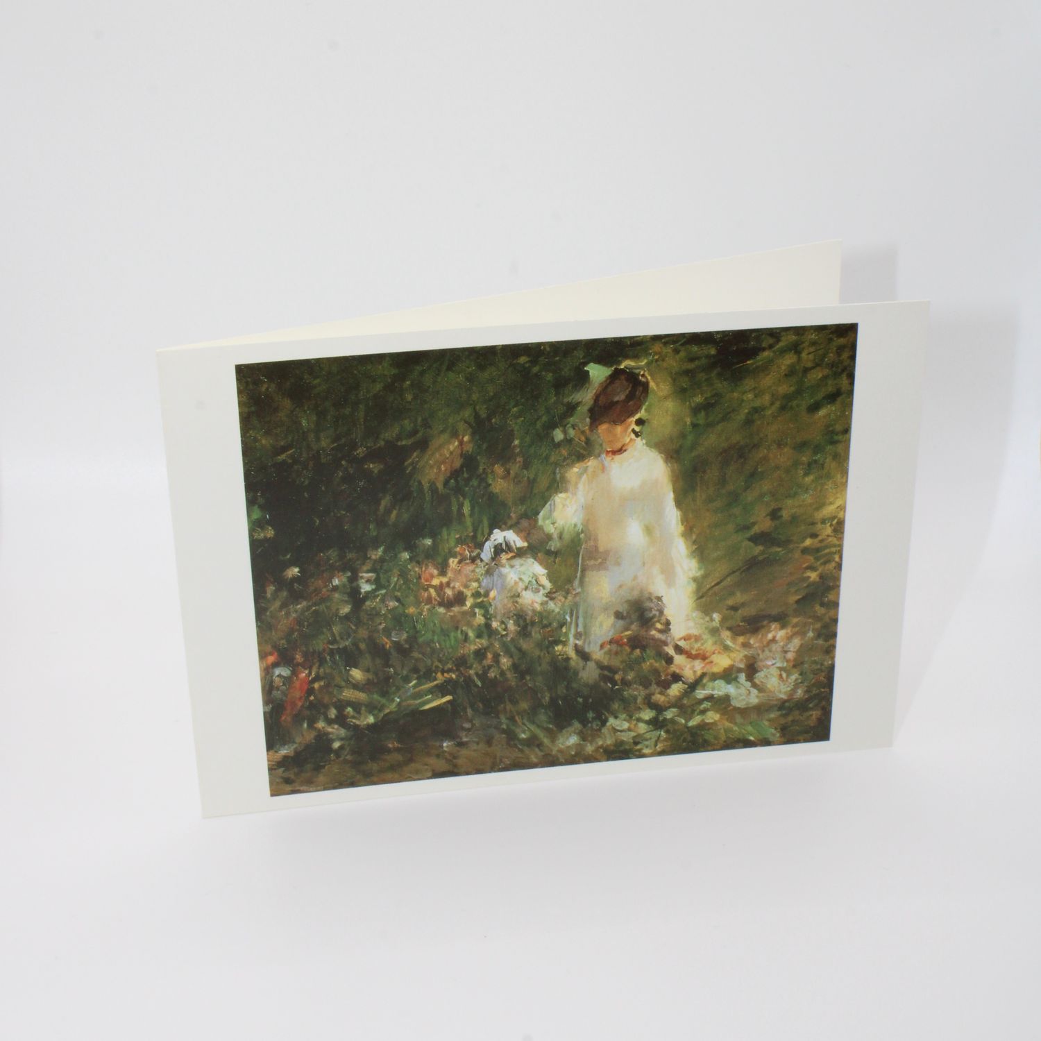 Kaartje met vrouw in natuur