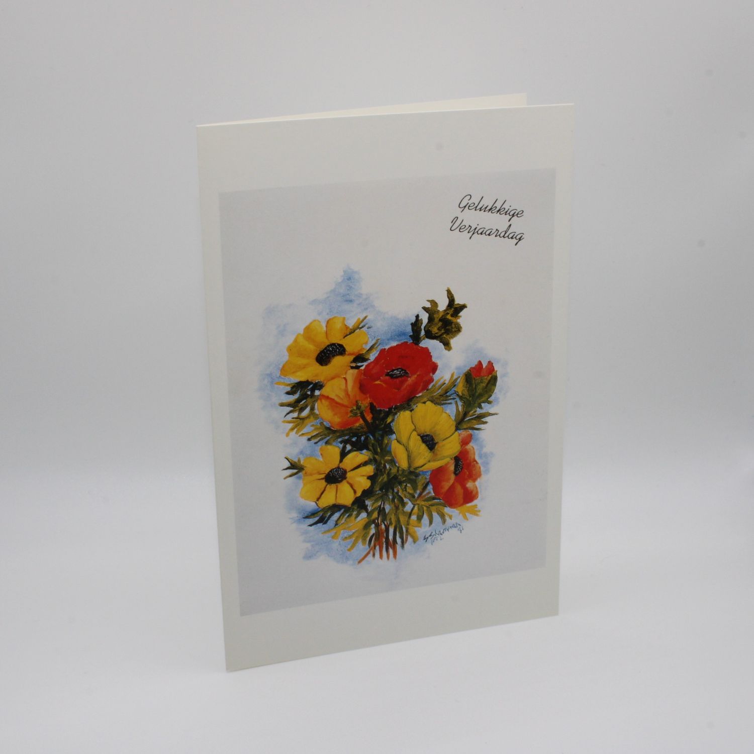 Kaartje met bloemen - verjaardag