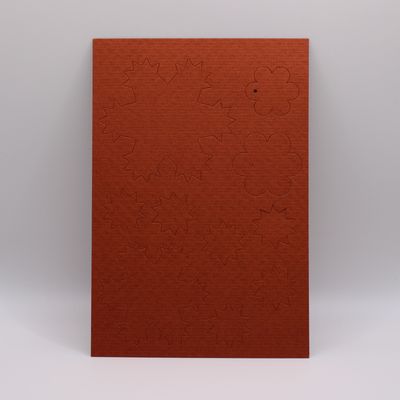 Oranje kaartje met vormen