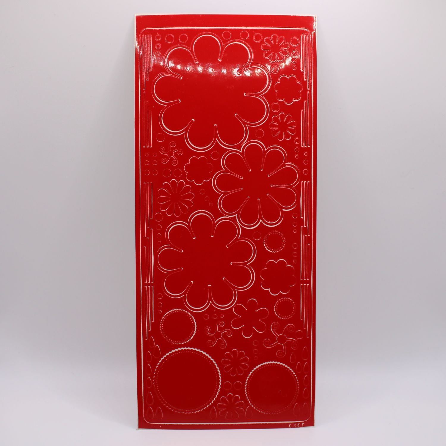 Rode sheet met bloemen stickers