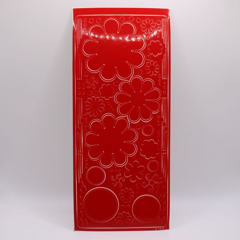 Rode sheet met bloemen stickers