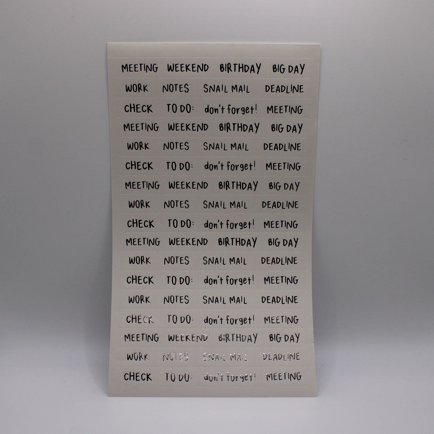 Sheet met planning stickers