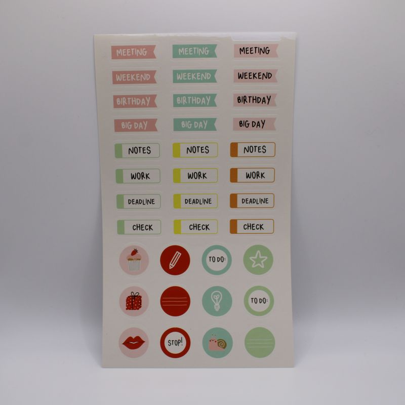 Sheet met planning stickers