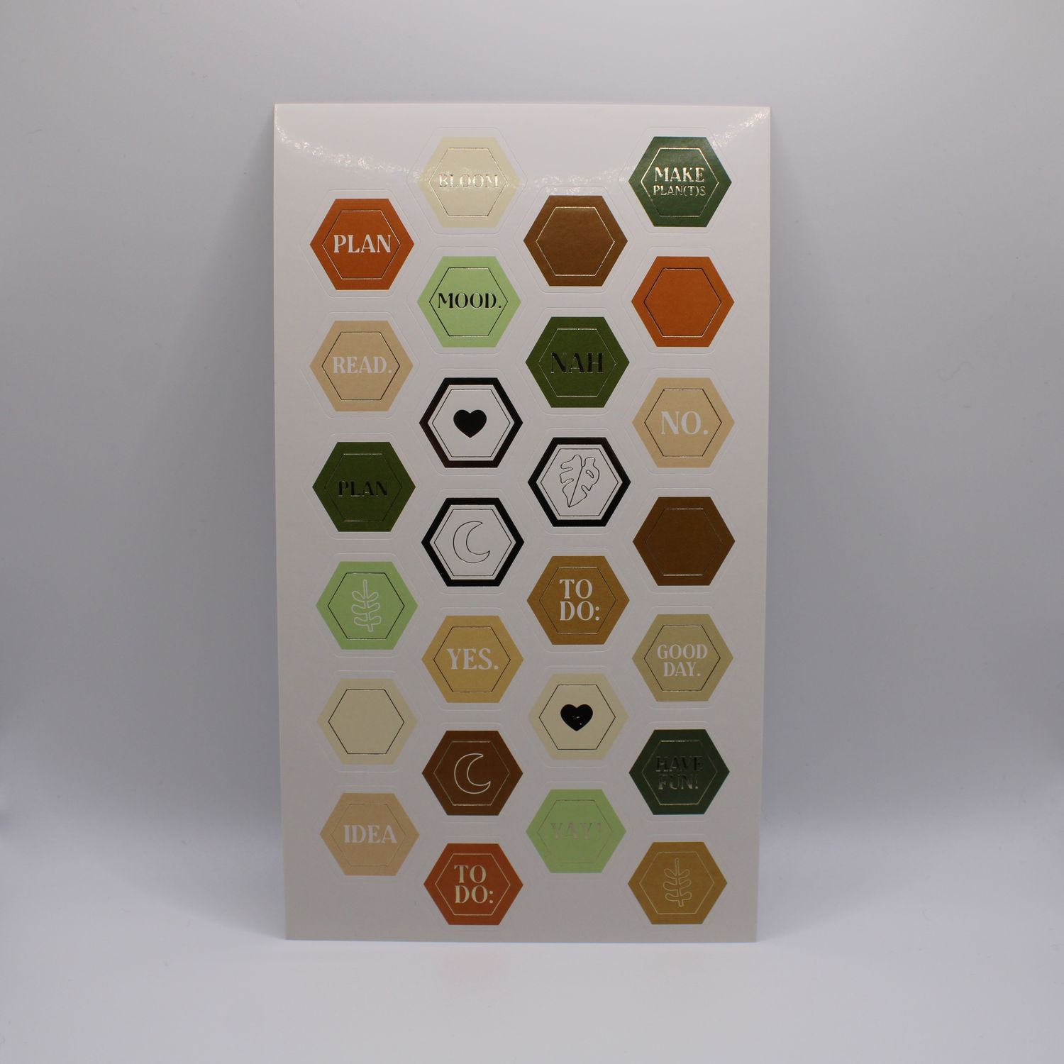 Sheet met zeshoekige stickers