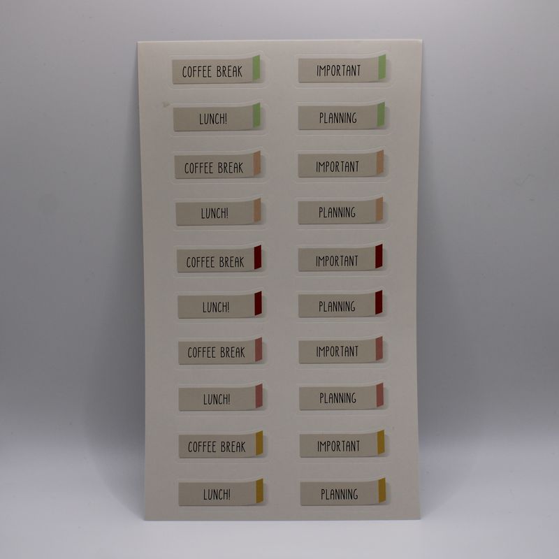 Sheet met planning stickers